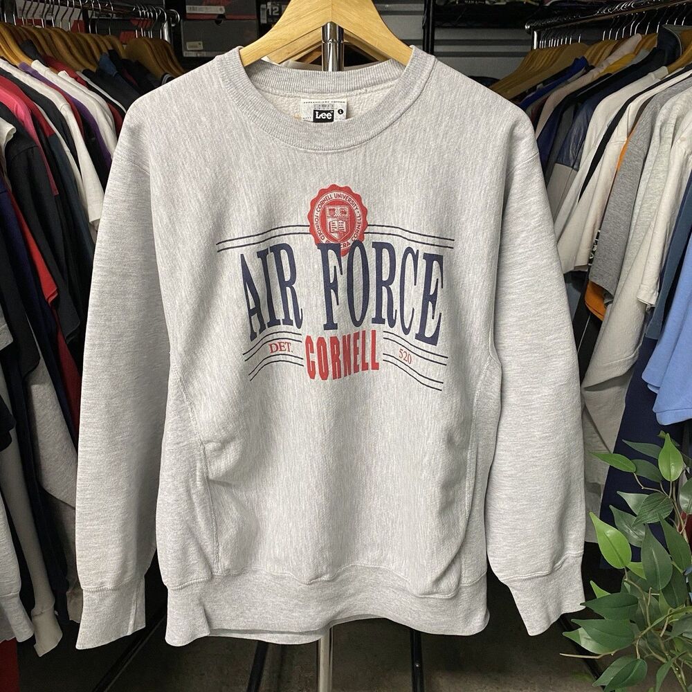 Vintage 90s Lee Cornell University Air Force Military Sweatshirt Men's Large